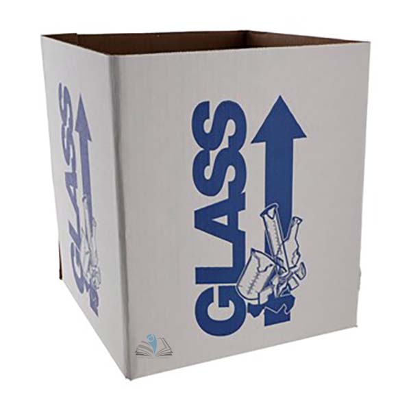 Glass Disposal Cardboard Bin - Bench Standing